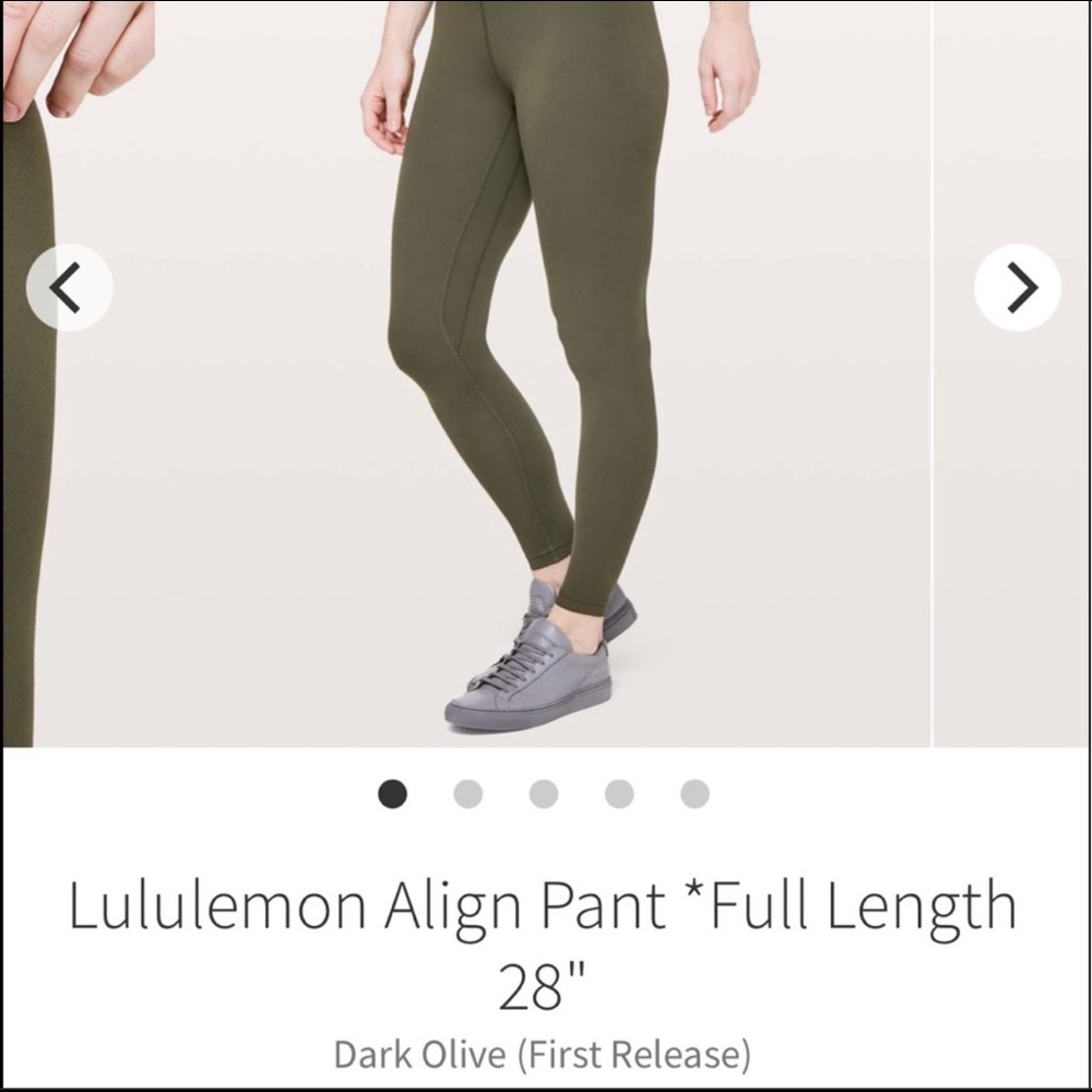 Lululemon Align pant 28” dark olive